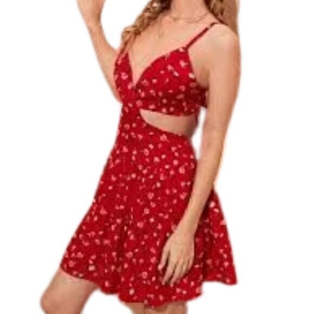 [Shein Curve] Red Spaghetti Strap Dress - Size 1X